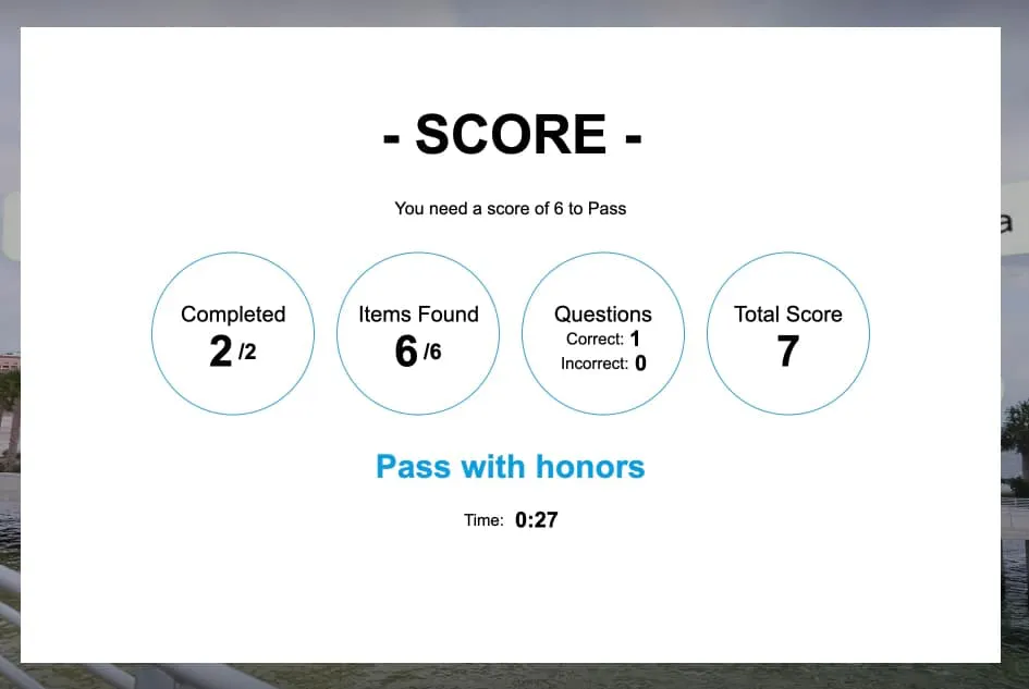 eLearning Score Example